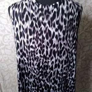 Worthington Stretch Sleeveless Blouse Snow Leopard